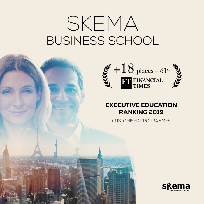 《金融时报》发布高管教育全球排行榜，SKEMA上升势头高居全球前3